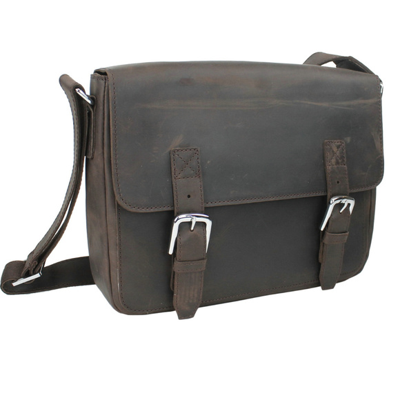 Grain Cowhide Leather Casual Messenger Bag L60DB